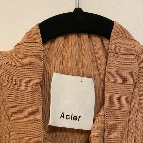 Acler Tan Sheath Dress Halter Neck Midi - Picture 4 of 4